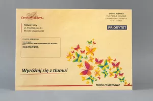 Koperty C4 z nadrukiem | Krótki bok | Pasek samoprzylepny | Brązowe | 90 g/m2